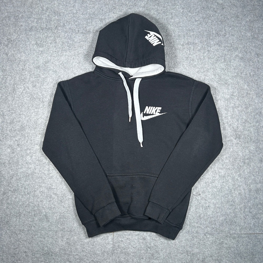 Nike Hoodie Mens Small Black Futura Logo Pullover Fleece Sportswear Sweatshirt